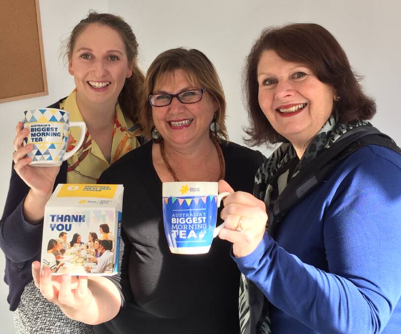 Join us: Merimbula News Weekly staff Melanie Leach, Sandra Irving and Denise Dion invite the community to join them for morning tea on Thursday. 
