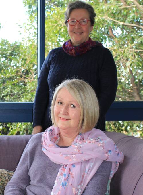 Merimbula actor Penelope Hunt in character as Ester with director Lis Shelley.