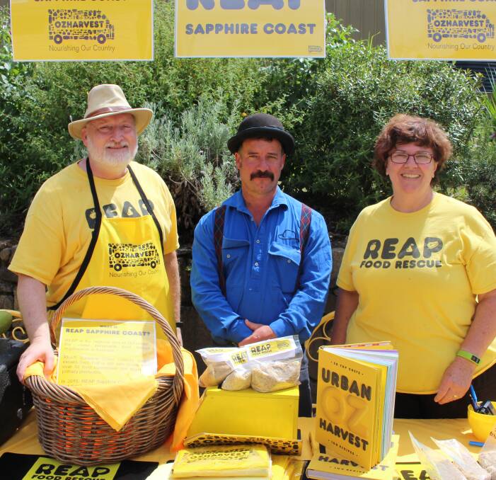 Food for all: For one year now Peter Buggy and Christine Welsh have been ensuring no one in the Bega Valley goes hungry and they have been supported by John Walker of Palarang Organic Meats. Picture: Melanie Leach