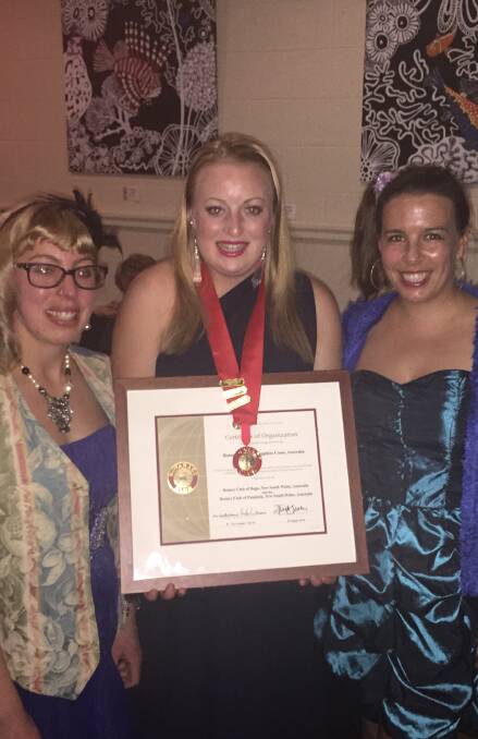Winner of the Rotaractor of the Year Cara Hay with new president Lily Warby and former president Jill Browning. 