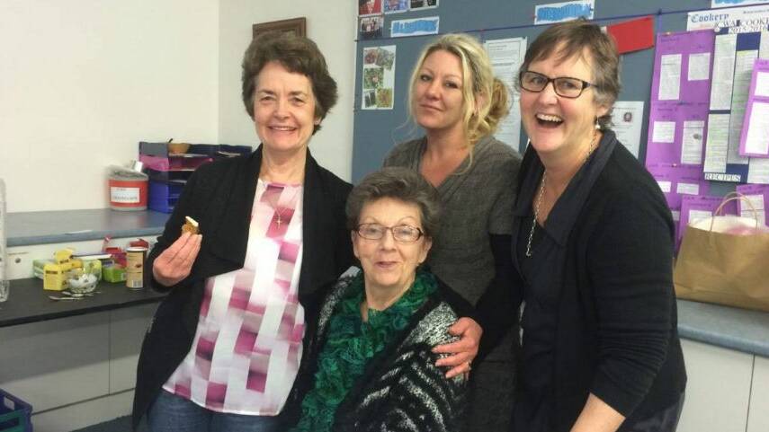 Local women who took part in the Kairos Prison Program in Pambula last year, back: Deb Poulton, left, Min Carey, Therese Griffiths and seated Yvonne Mak.