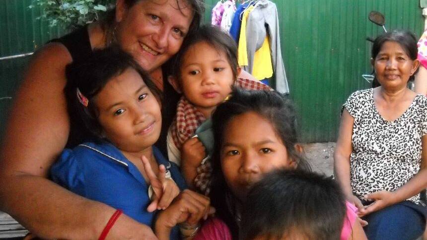 Sue Fraser enjoys spending time with her sponsored family in Cambodia.