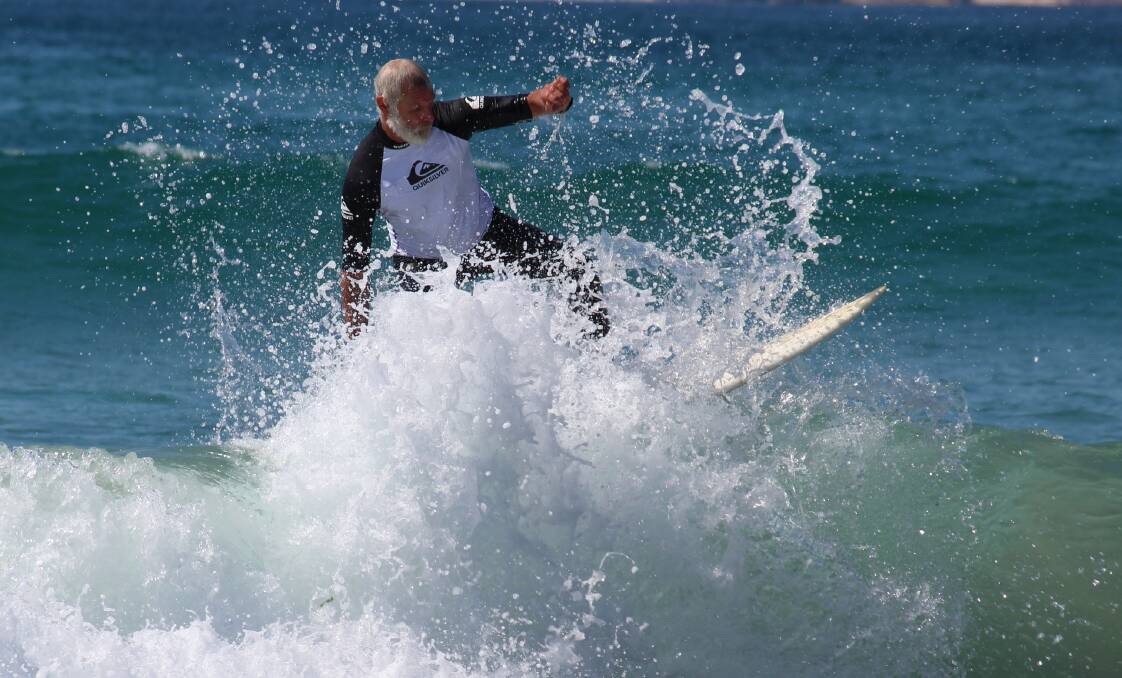 Gnarly: David Prowse rips it up on a wave at the Sapphire Coast Boardrider Club's final competition of the year on Saturday. Picture: Melanie Leach