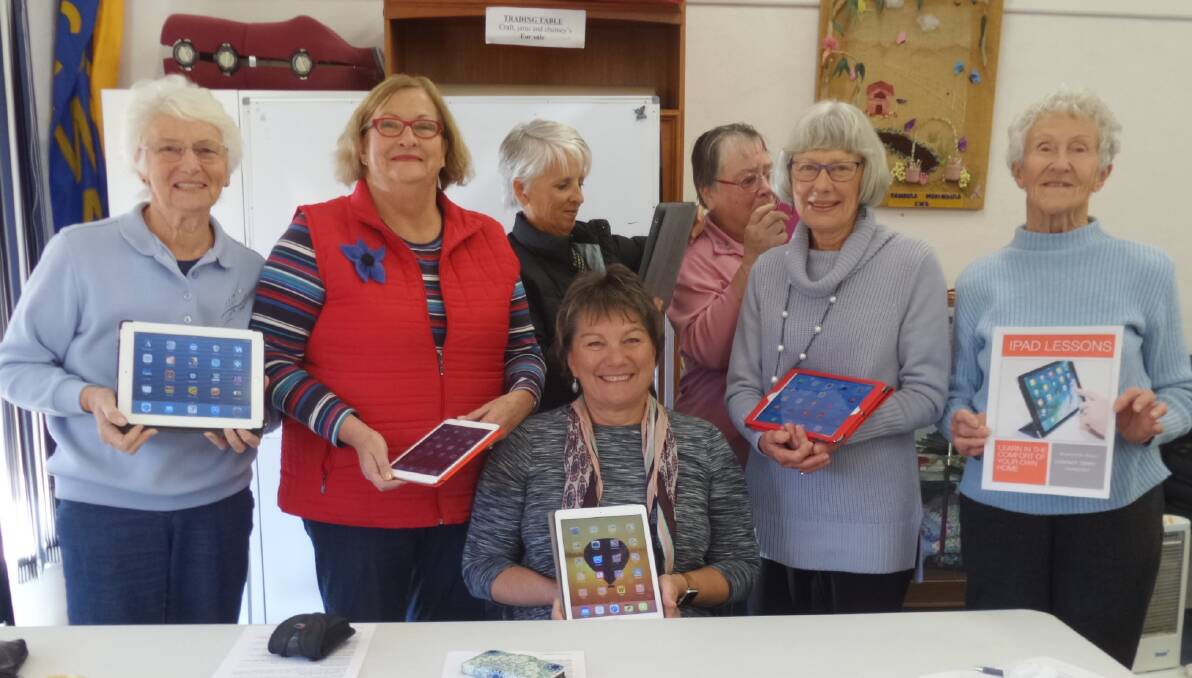 Laraine, Robyn, Joy, Ursula, Marjorie and Betty with Terry Prowse who gave us lots of Tips and Tricks on our iPads at our last CWA meeting.