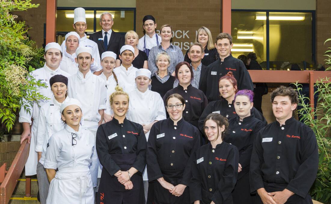 TASTY: TAFE Bega commercial cookery students along with events, food and beverage students prepare for their recent annual Industry Night. Photo: Robert Hayson
