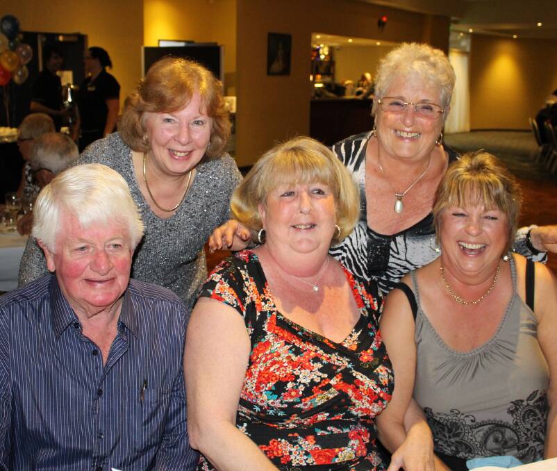 Susie Hill, Charlotte Greig, Tiger and Gail Godfrey and Sabina Lenkeit laughed  at the RSL 60th anniversary celebration night recently. 