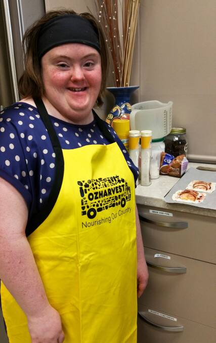 Breaking down barriers: Katelyn Blacker with some of the apple tartlets she made as part of REAP Sapphire Coast's NEST program at Workability. 