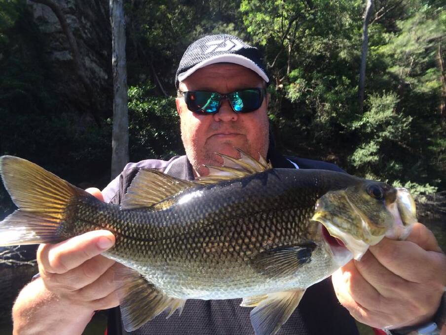 LAURIE BASS: Laurie from Bermagui not only caught his first ever bass, he also got the biggest fish of the day on Brogo Dam, just over 40cm, on Thursday fishing TT Spinnerbaits at the bank. 24/1/14