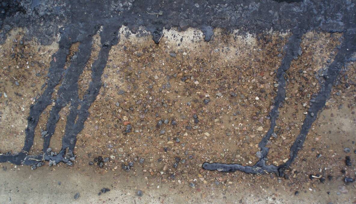 Tar that hasn’t set even four months after it was laid. 