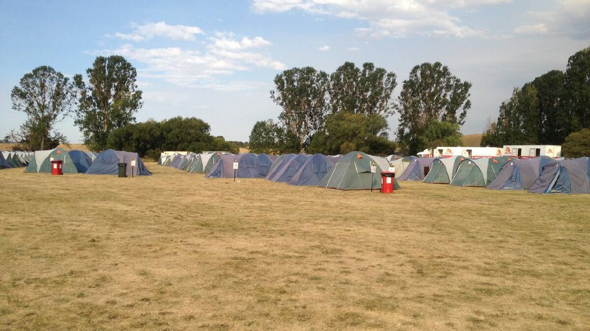 The tent city at Delegate. 