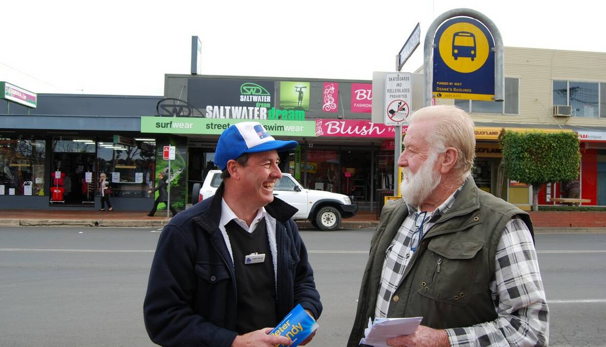 Peter Hendy in Merimbula prior to the election.