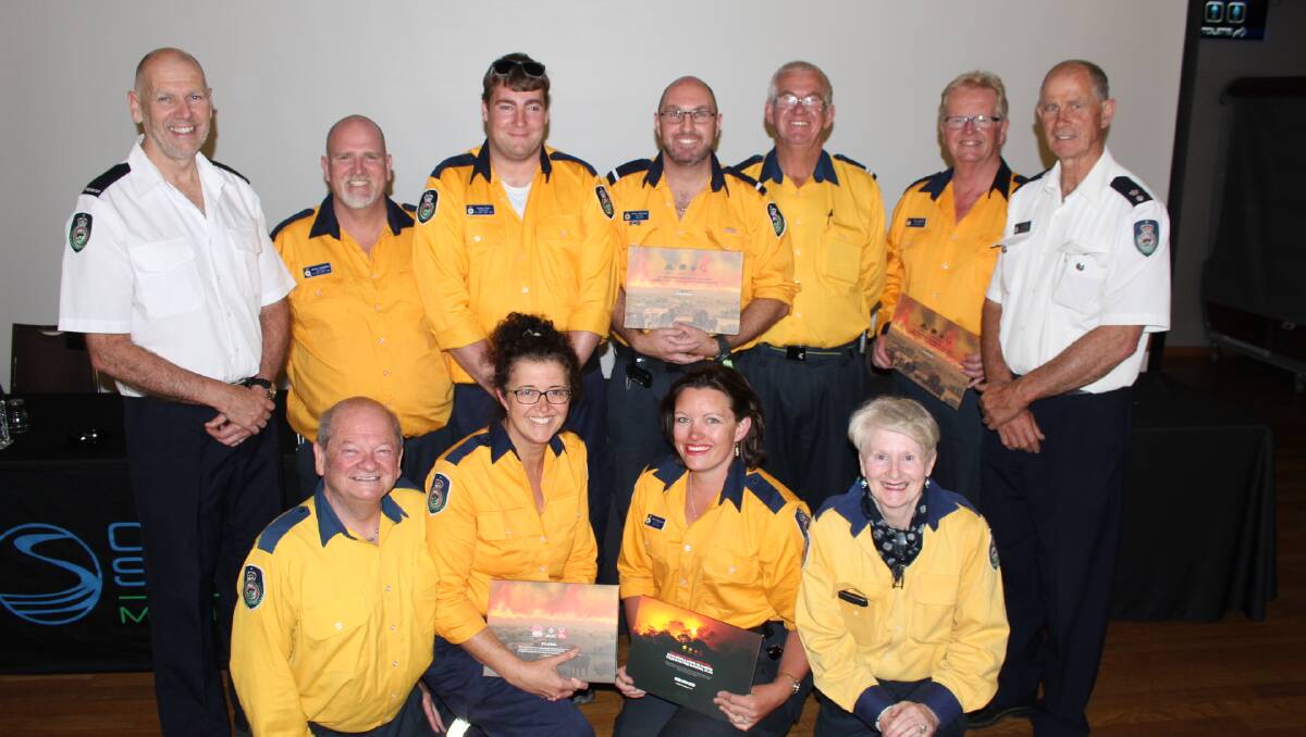 Rural Fire Service officers and volunteers who attended the bushfire meeting for Merimbula area residents on Wednesday, November 27, 2019 at Club Sapphire.
