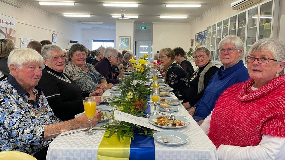 Guests attending the long tables lunch for the joint anniversary celebrations of the Pambula-Merimbula branch and the CWA of NSW centenary. Photo: Amandine Ahrens