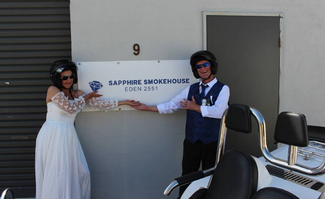 Stacey and Luke Thurling from Sapphire Smokehouse even catered their own wedding. Picture by Shane Bullock from Great Southern Trike Tours. 