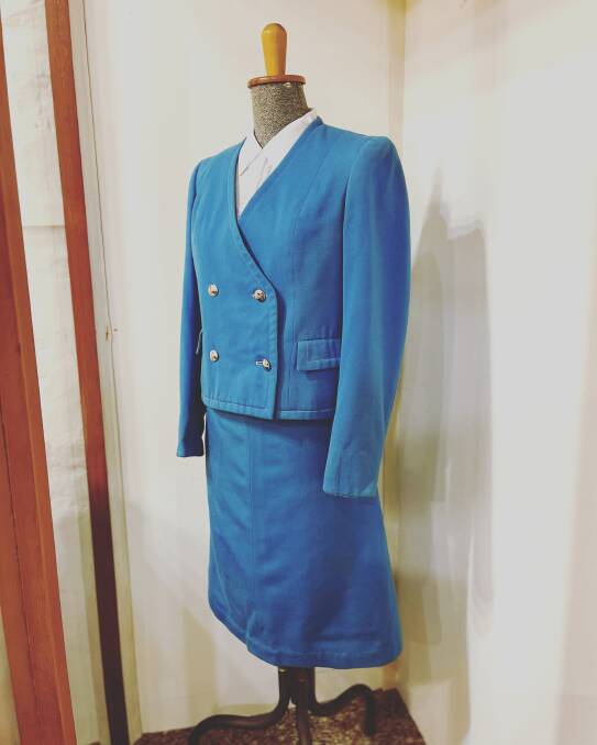 First air hostess costume from Merimbula airport in 1967, featured in 'The Story of Merimbula' exhibition. Photo: Amandine Ahrens