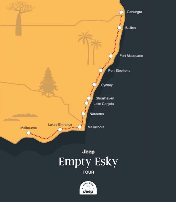 Empty Esky's route will take them up the NSW East Coast to various towns and town centres, including Narooma. 