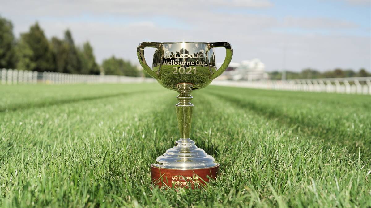 The 2021 Lexus Melbourne Cup trophy at Flemington Racecourse. Picture: supplied 