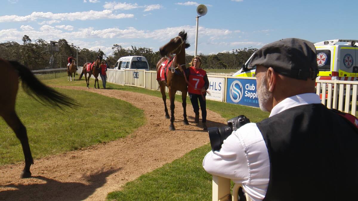 Race horses stepping out on the track at Sapphire Coast Turf Club for Melbourne Cup at a previous year's event. Picture: supplied. 