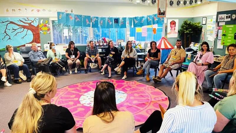Emma facilitating a discussion with Far South Coast teaching staff as part of NAIDOC week. Photo: supplied