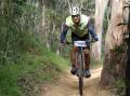 Solo male rider David Hislop from the Snowy Mountains carries out a clean downhill section of the trail during the Tathra Beach and Bike five hour endurance race on June 12. Photo: Ellouise Bailey