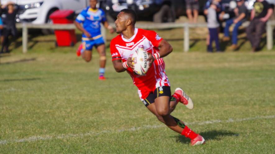 Ratu Rotavisoro during his playing days with the Narooma Devils in 2019. He now plays Queensland Cup (one level below the NRL) with the Ipswich Jets.
