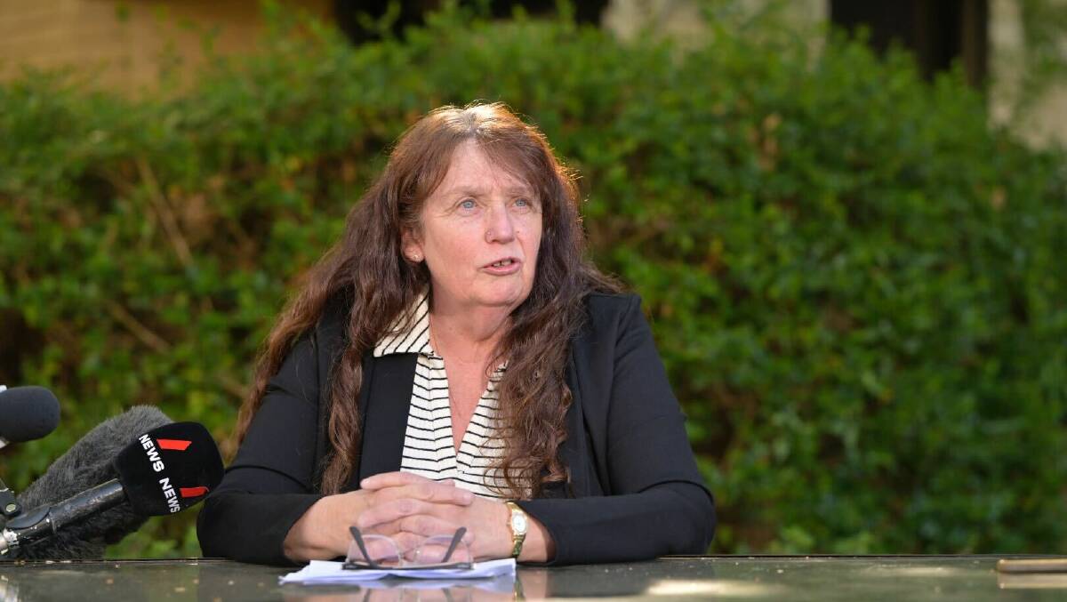Fiona Coffey (pictured) says her daughter Ilysha Perry, an alleged victim of a stabbing at the ANU, will never fully recover from her injuries at Canberra Hospital on Monday. Picture by Keegan Carroll 