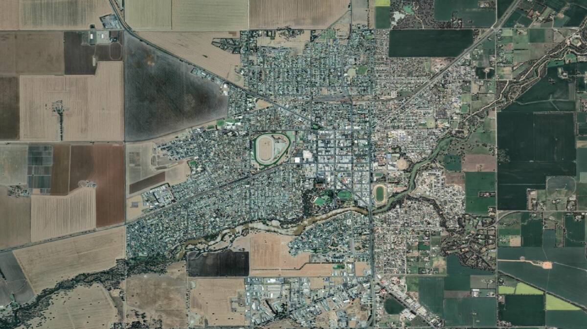 A satellite view of Horsham in the Wimmera region of Victoria. Picture: Google Earth
