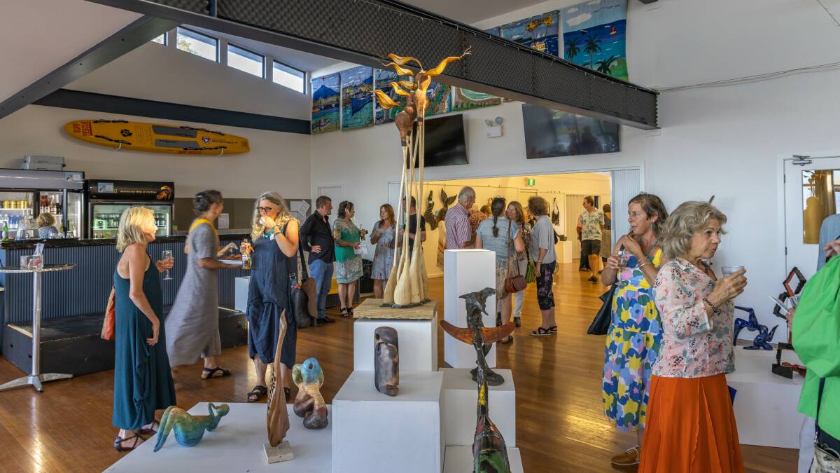 The indoor and outdoor sculptures were both located close to the Bermagui Surf Club for Sculpture Bermagui in 2022. Picture by David Rogers Photography