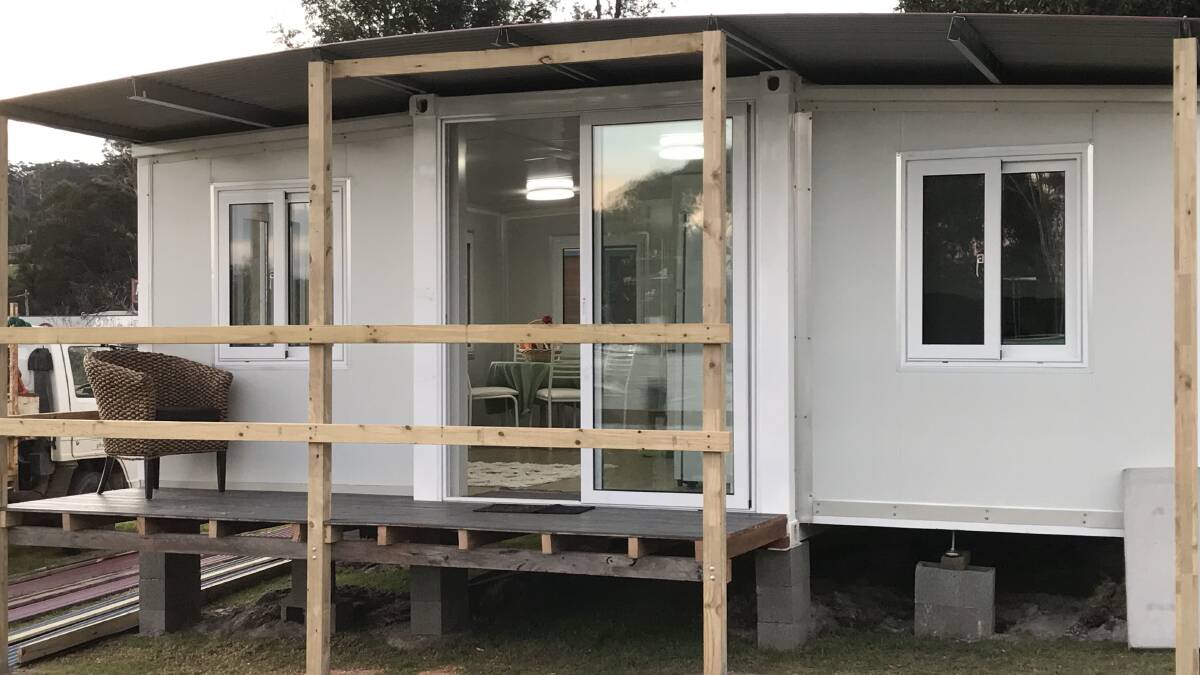 A unit that Social Justice Advocates of the Sapphire Coast is installing as crisis transitional housing for those needing a roof over their head. Photo: supplied