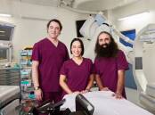 The Hospital: In the Deep End with Samuel Johnson (left), Melissa Leong (centre) and Costa Georgiadis (right). Picture via SBS