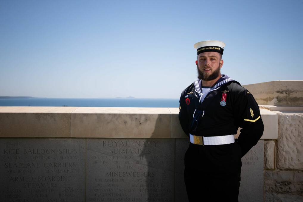 Ben Goodwin of Batemans Bay led the Catafalque Party at the Gallipoli Dawn Service and marched in the King's Coronation Procession in the space of two weeks. Picture supplied