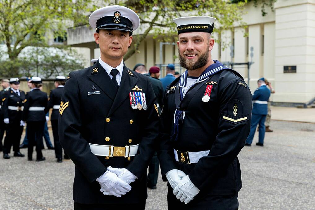 Ben and Canadian and Master Sailor Lee from the Royal Canadian Navy were the only two submariners in the coronation procession. Picture supplied