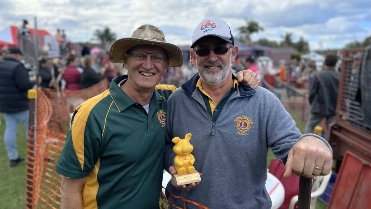 Tathra Lions' Brian Pollet and Anthony Dack during 2023 Pig Day Out. Picture by James Parker