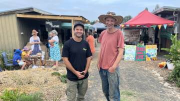 Cal Champagne from Grow the Future, and James Cook from Brighter Day Landscapes. Picture by James Parker