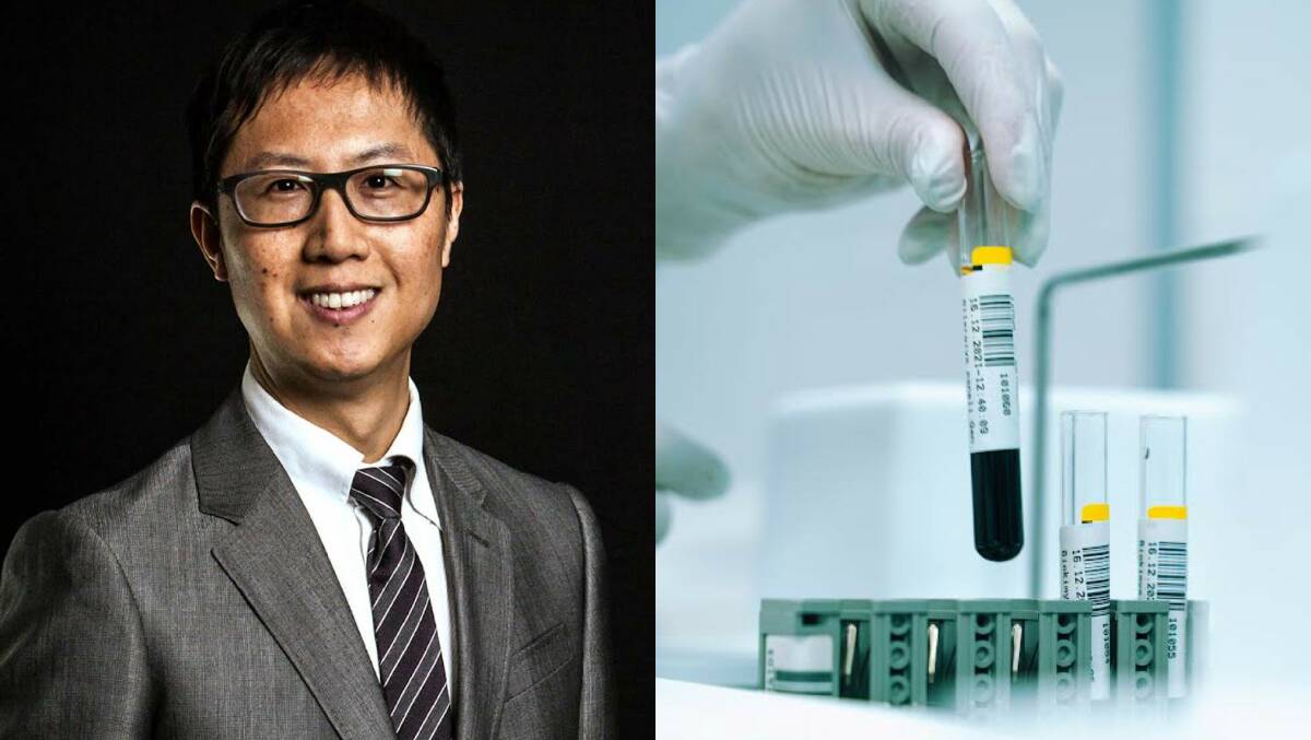 Dr. Chi Can Huynh from Bega, and a blood sample. Picture supplied