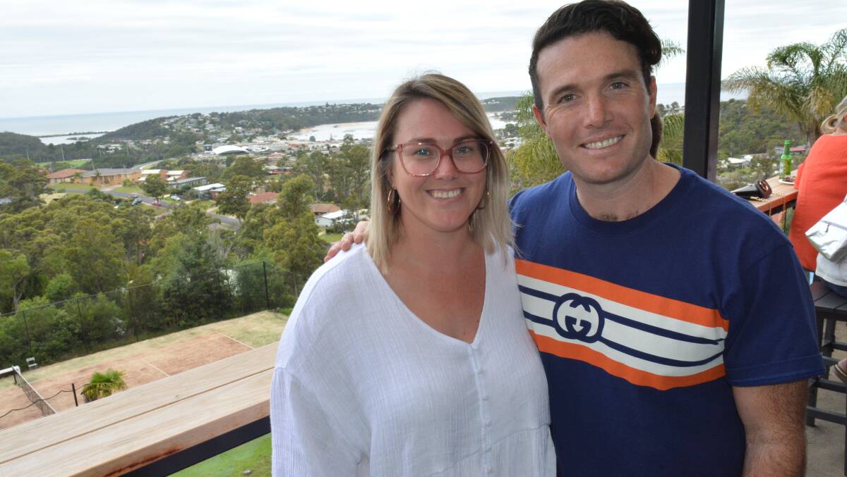 TOP OF THE TOWN: Kim Purcell and Caspar Tresidder enjoy the view from the Hillcrest balcony. Photo: Ben Smyth