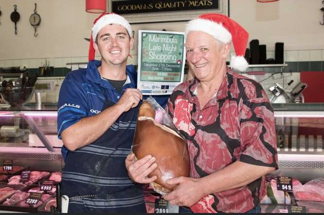 David Goodall (right) prepares Christmas hams right here in the Bega Valley. Picture Facebook