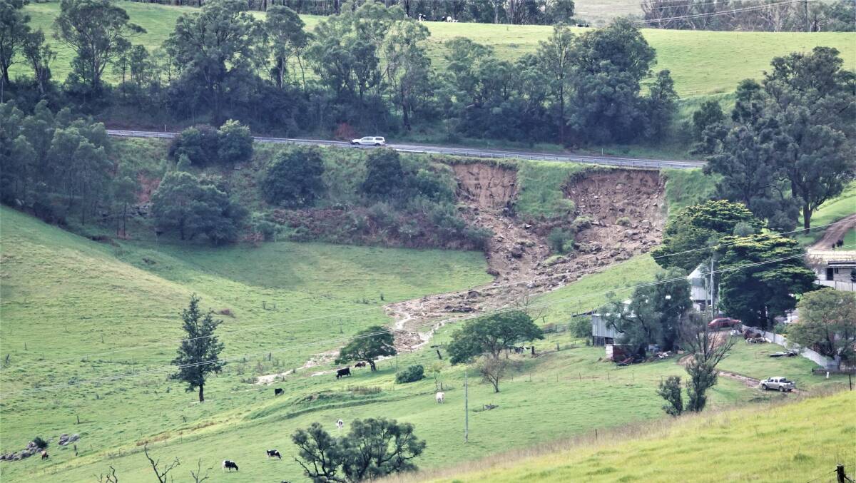 A landslip on the Princes Hwy just north of Bega. Photo supplied