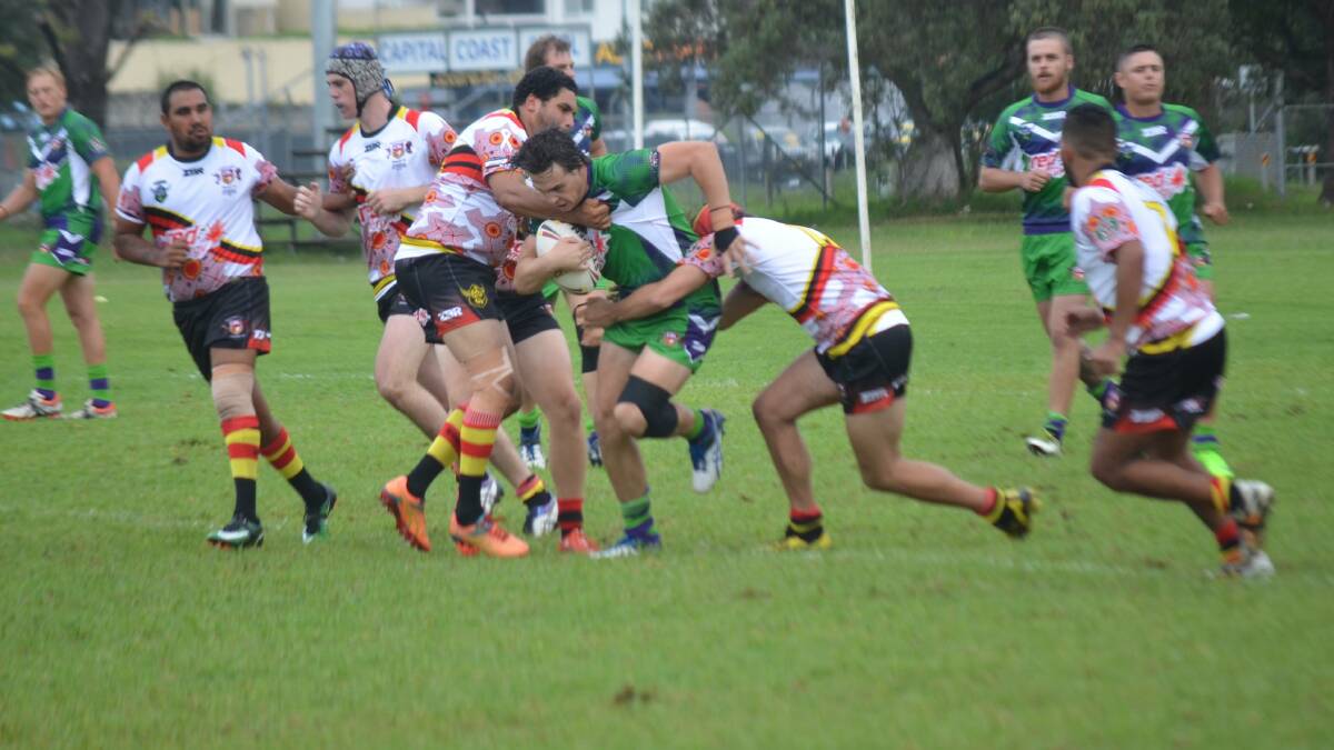 Action from the 2017 Group 16 v Indigenous All Stars game.