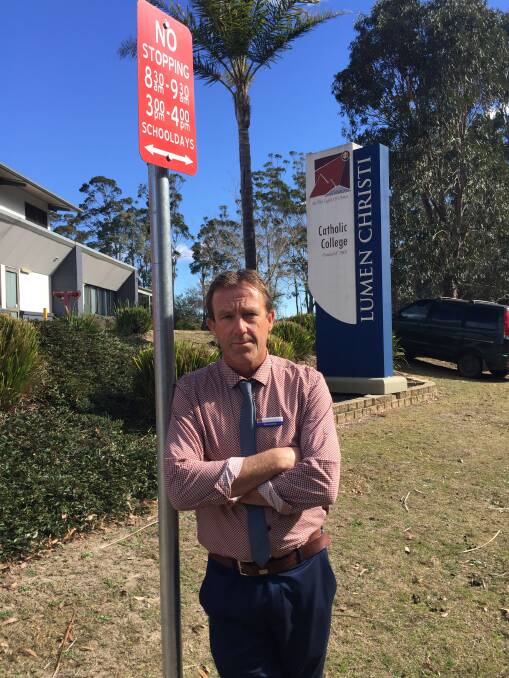Lumen Christi principal Steve Centra says the time it is taking to get a solution for kids' safety on Pambula Beach Rd is "ridiculous".