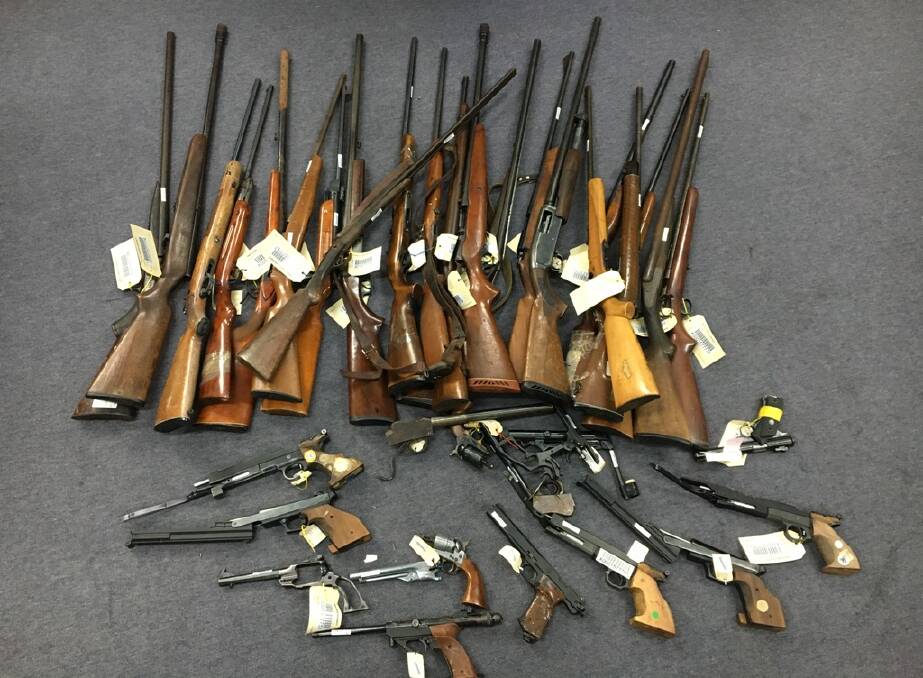 Firearms that were surrendered to police for destruction at Batemans Bay Police
Station during August's amnesty.