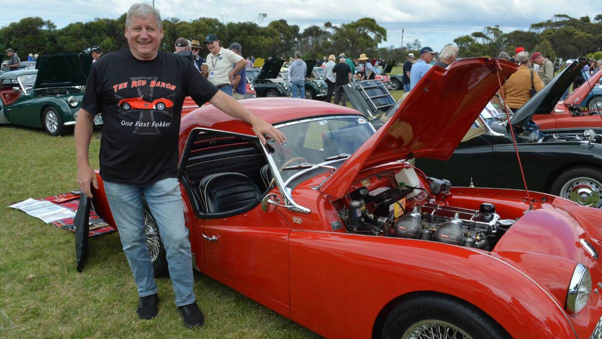 Noel Schmidt from South Australia was among the judges at the TR Register Australia car display in Merimbula. Picture by Ben Smyth