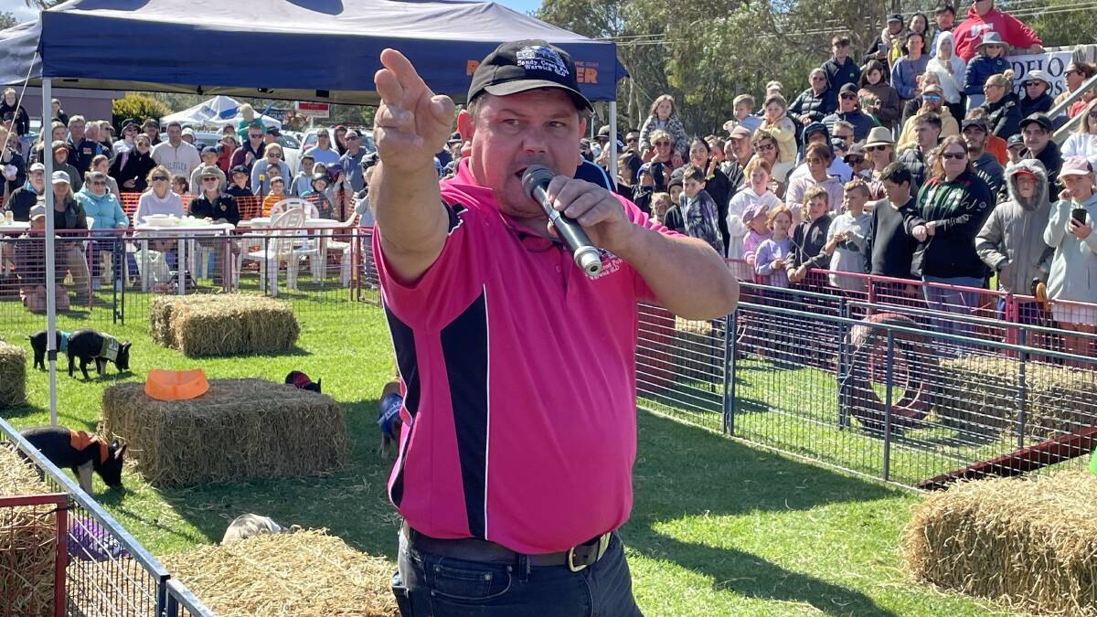 Kev Kiley from Noah's Racing Pigs at the 2023 Tathra Pig Day Out. Picture by James Parker