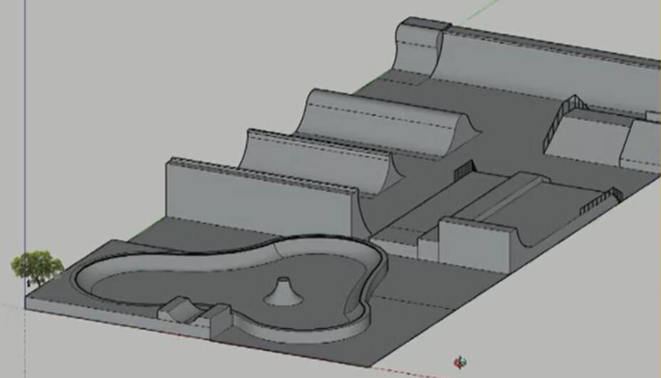 An image of Xavier Lehoczky's skatepark design. 