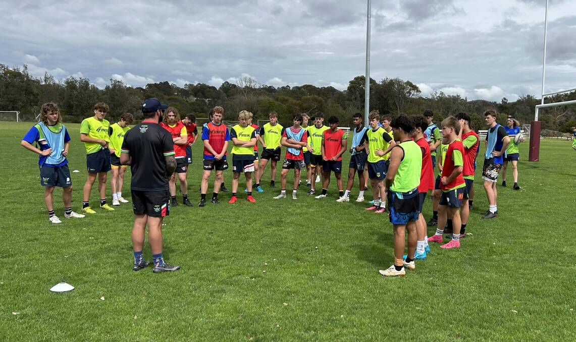 70 young rugby league players from the Bega Valley, Eurobodalla, Canberra and Goulburn take part in a training camp at Tathra. Picture supplied