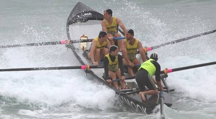 BIG CHALLENGE: A number of the Mollymook open men's team, who will compete in the George Bass Marathon for the first time, in action at a previous event.