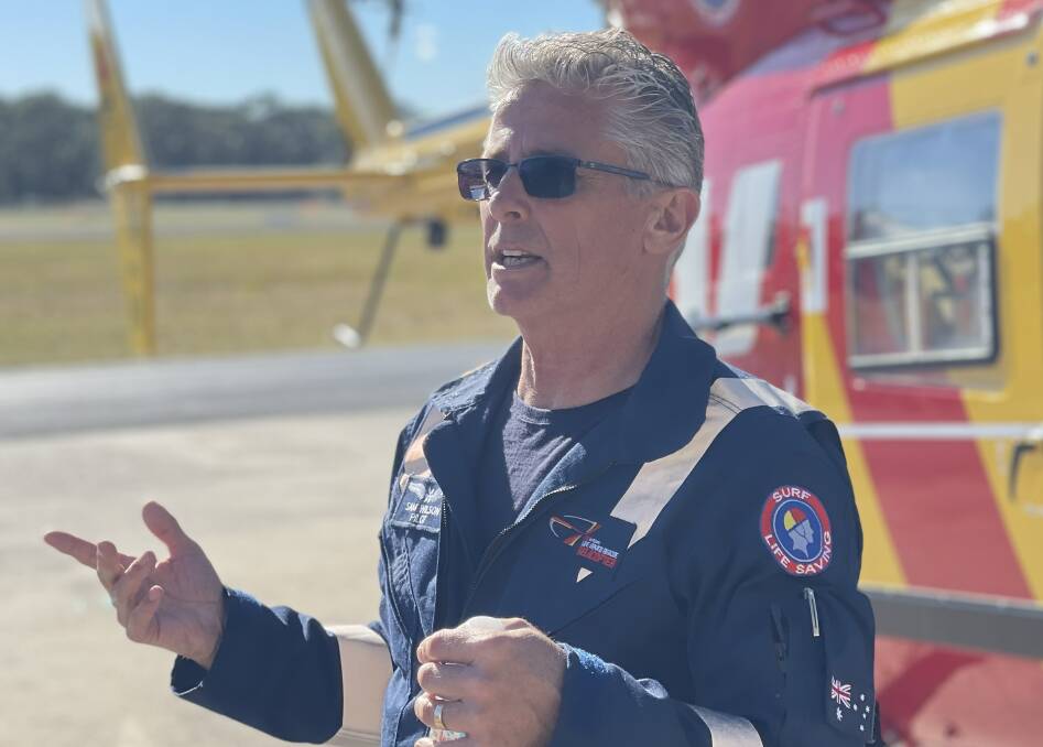 Pilot Sam Wilson has been flying the chopper at Moruya since 2014. 