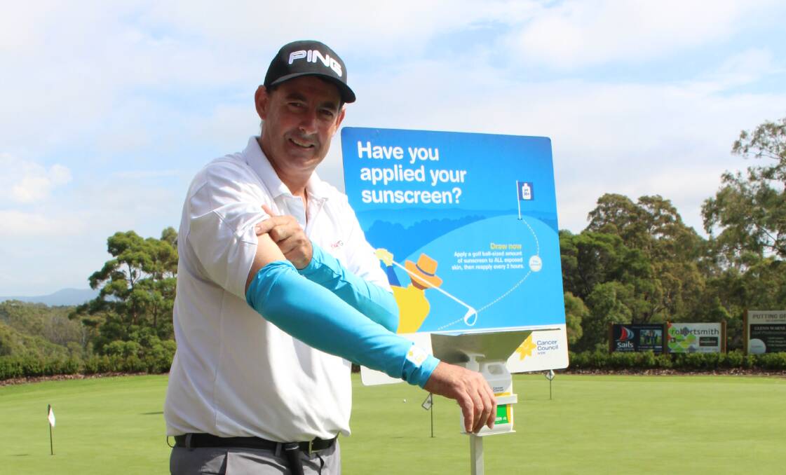 Golf pro Glenn Warne sets a good example by wearing sun protection sleeves.