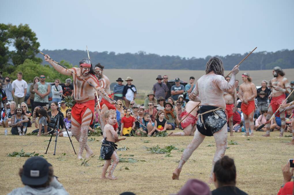 Stomp the ground: Nation Dance in Yuin Country held at the foothills of Mother Gulaga last year. The next event will take place at Huskisson on Saturday, January 25.