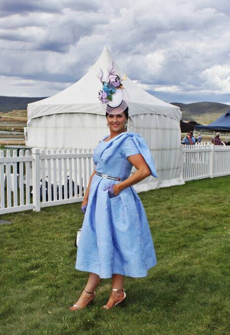 Cassandra Ambrose wearing a custom made dress at the Goulburn Country Championships Saturday, February 24.